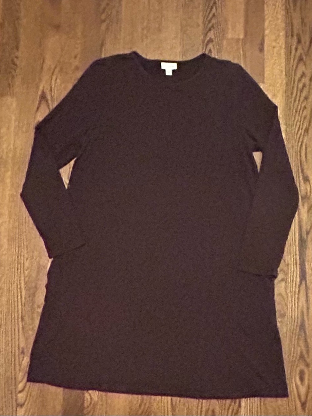 J Jill Classic Fall Long-Sleeve Crewneck Dress in Burgundy 234